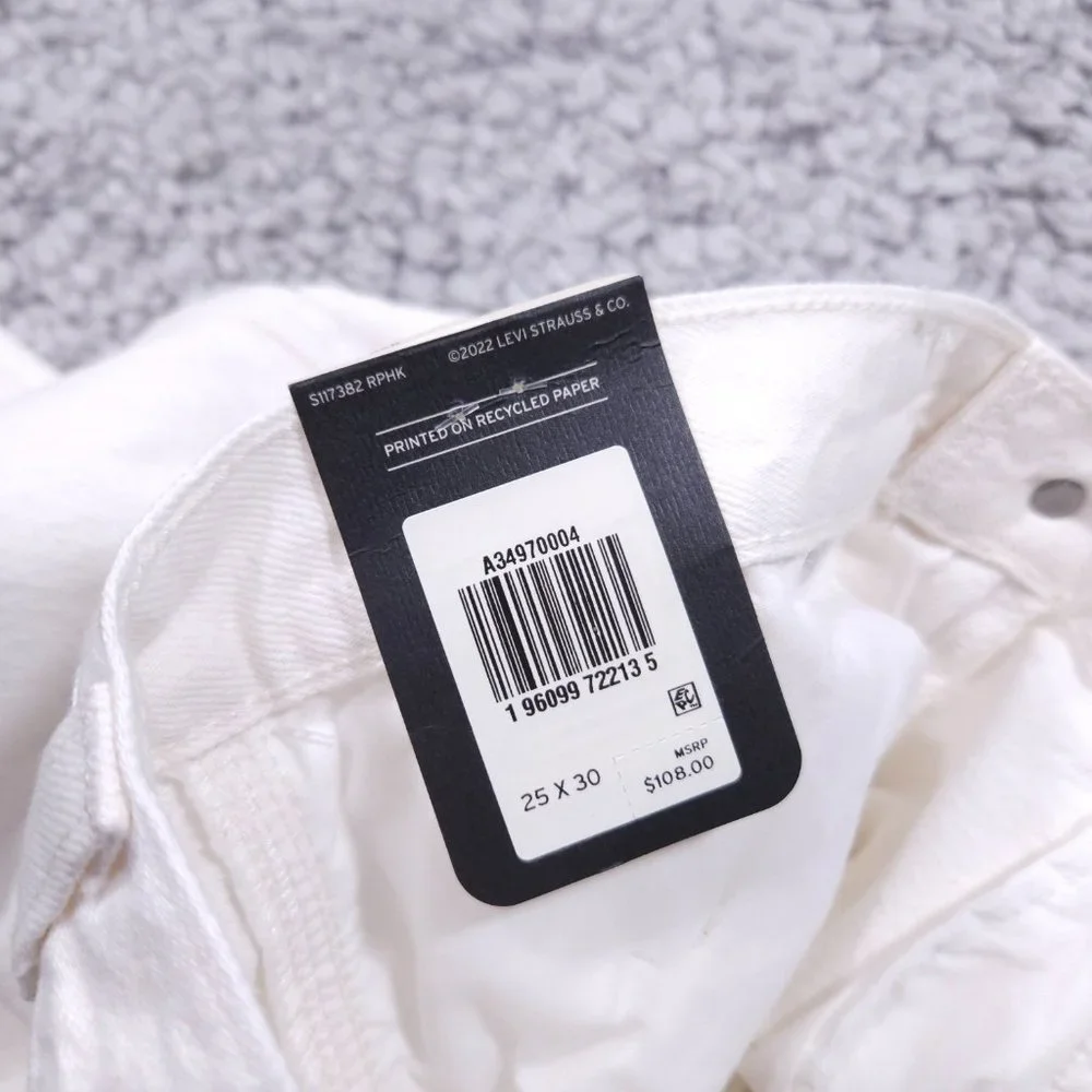 Levi’s Premium Dad Utility Jeans Baggy Loose Relaxed Straight Leg White 25 x 30 - Picture 10 of 14